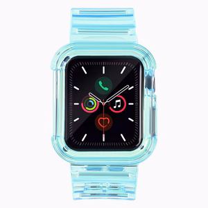 Silikoninė apyrankė dirželis dėklas dirželis šviesos rinkinys Apple Watch 38mm - mėlynas
