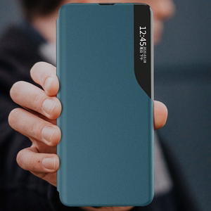 Eco Leather View Case элегантный чехол-книжка с подставкой для Samsung Galaxy A22 4G оранжевый