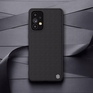 Nillkin Textured Case прочный усиленный чехол с гелевой рамкой и нейлоновой задней панелью для Samsung Galaxy A73 чёрный