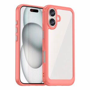 Outer Space dėklas telefonui su geliniu rėmeliu iPhone 16 - raudonas