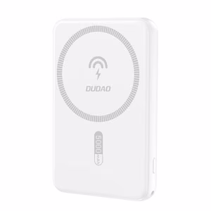 Dudao K14S USB-A / USB-C / su MagSafe suderinama belaidė išorinė baterija 20W 5000mAh - balta