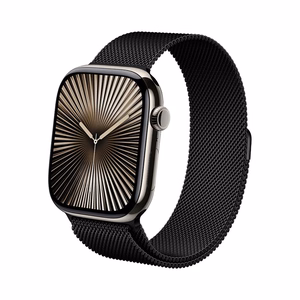 Ремешок Crong Milano Steel из нержавеющей стали для Apple Watch 44 / 45 / 46 / 49 mm, чёрный