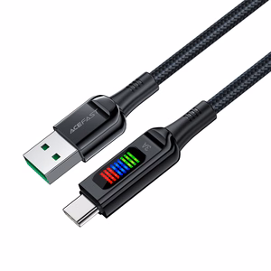 Acefast C7-04 кабель USB-A USB-C 60W 1.2м с дисплеем - чёрный