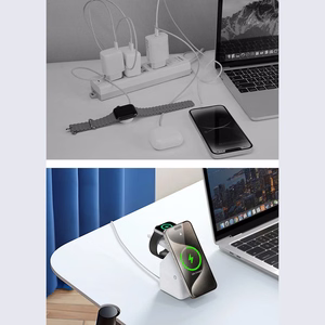Įkroviklis belaidis DUZZONA W20 4-in-1 MagSafe baltas
