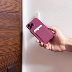 Card Armor dėklas maišelis iPhone XS Max kortelės piniginė silikoninis šarvas oro pagalvė - rožinė