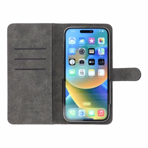 Universali knygos dėklas dydis S iPhone 12 / 13 / SAMSUNG S6 / A5 2016 / XCOVER 4 / S22 / HUAWEI P8 2017 juodas