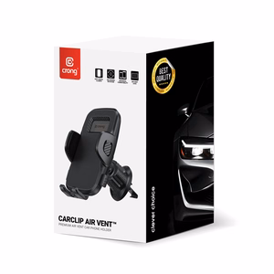Crong Carclip Air Vent universalus automobilinis telefono laikiklis ventiliacijos grotelėms, juodas