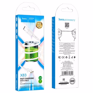 USB kabelis Hoco X83 USB-A to MicroUSB 1.0m baltas