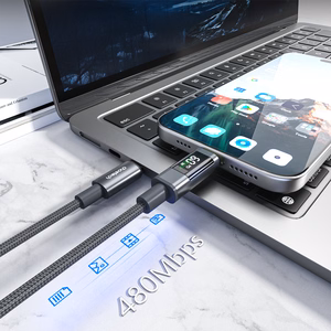Choetech XCC-1068 PD 60W USB-C — USB-C кабель с дисплеем 1.2 m — чёрный