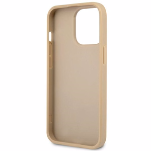 Guess GUHCP14LPSATLE iPhone 14 Pro 6,1 smėlinas / smėlinas kietasis dėklas SaffianoTriangle Logo
