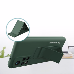 Wozinsky Kickstand Case silikoninis dėklas su stovu Xiaomi Redmi 10 raudonas