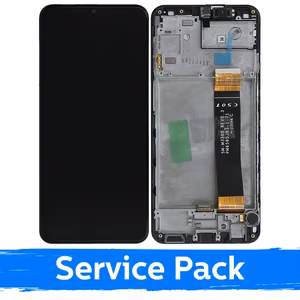 LCD display compatible with Samsung A235 A23 4G black with frame (Service Pack)
