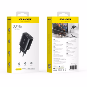 Įkroviklis Awei PD85-EU 22.5W USB-A/USB-C juodas