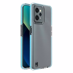 Spring Case Realme C31 silikoninis dangtelis su rėmeliu šviesiai mėlynas