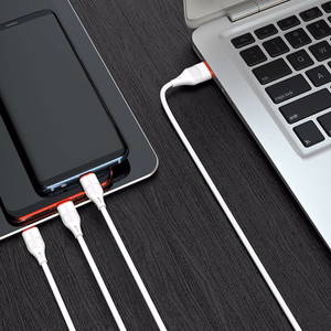 Кабель Borofone BX17 3-в-1 microUSB-Lightning-Type-C белый