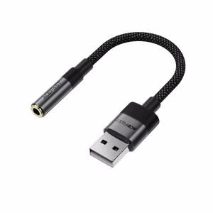 Acefast J13 USB-A į 3.5mm mini jack adapteris - juodas