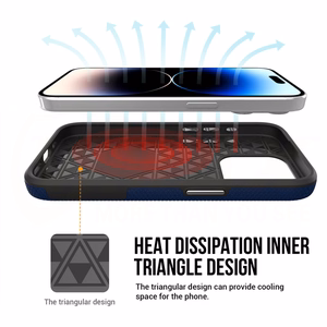 "Vmax" trikampis dėklas "iPhone 16 Plus" 6,7" tamsiai mėlynas