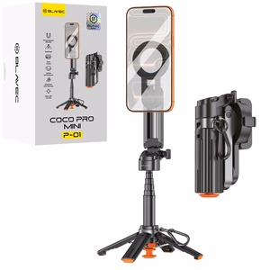 Blavec aliuminė asmenukių lazda Coco PRO Mini P-01 Magsafe Auto pop keturkojis stovas + nuotolinio valdymo pultelis + laikiklis 0,48 metro (SSCPMP01-MQHB048) juoda