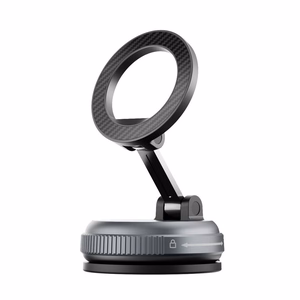 Forcell F-Grip Magic Mag magnetinis automobilinis telefono laikiklis su siurbtuku, suderinamas su „MagSafe“ – juodas