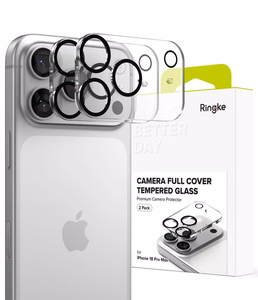 Ringke Camera Full Cover apsauginis grūdintas stiklas kamerai, 2 vnt. komplektas, skirtas iPhone 18 Pro Max, juodas
