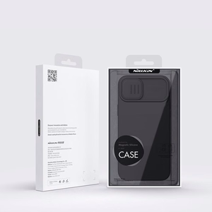 Nillkin CamShield Magnetic magnetinis silikoninis MagSafe dėklas su kameros apsauga, skirtas iPhone 14 Plus – juodas