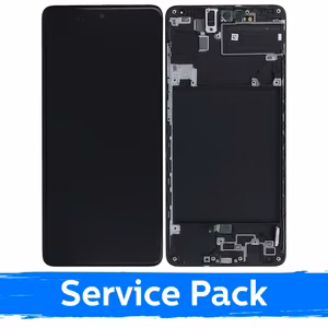 LCD Display Compatible With Samsung A715 A71 Black with Frame (Service Pack)