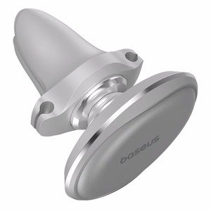 Sidabrinis Baseus Magnetic Air Vent magnetinis automobilinis laikiklis su kabelių spaustukais