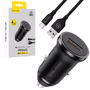 Blavec Car Charger BS-01A-C Road USB QC 3.0 18W with USB to USB-C cable (CCBS01ACR-UB) black
