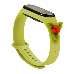 Dirželis Kalėdoms Xiaomi Mi Band 5 / 6 Kalėdinė silikoninė apyrankė su amalu - Žalia