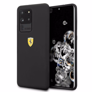 Ferrari kietasis dėklas FESSIHCS69BK S20 Ultra G988 juodas/juodas silikonas