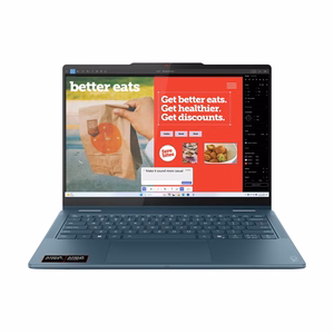 Lenovo Yoga 7 2-in-1 14AKP10 Copilot+ PC AMD Ryzen AI 5 340 Hibridinis (du viename) 35,6 cm (14") Lietimui jautrus ekranas WUXGA 16 GB LPDDR5-SDRAM 512 GB SSD Wi-Fi 7 (802.11be) Windows 11 Home Žalsvai mėlyna