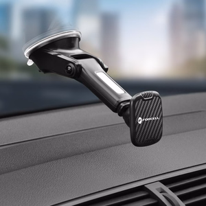 Automobilinis universalus telefono laikiklis Forcell (H-CT327) tvirtinamas ant stiklo, magnetinis juodas