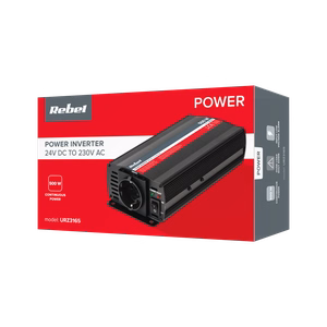 REBEL 24 V–230 V įtampos keitiklis, 500 W, vokiško F tipo lizdas