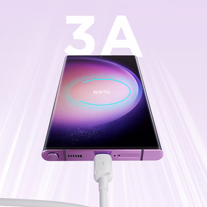Joyroom Multi-Color Series A14 USB-A / USB-C 3A кабель 1.2m - белый