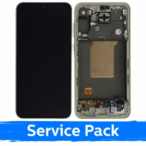 LCD display compatible with Samsung A556 A55 5G with frame / lemon / (service pack)