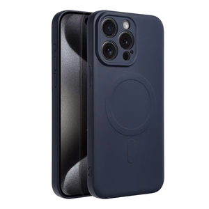 Чехол для iPhone 15 Pro Max силиконовый Mag Cover совместимый с MagSafe титановый синий