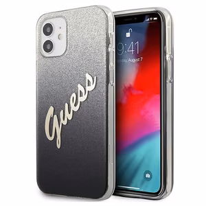 Guess GUHCP12SPCUGLSBK iPhone 12 mini 5.4" black/black hardcase Glitter Gradient Script