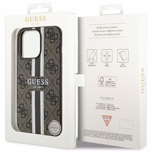 Guess GUHMP13LP4RPSW iPhone 13 Pro / 13 6.1" rudas/rudas kietas dėklas 4G Printed Stripes MagSafe