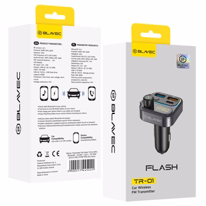 Blavec FM transliatorius Flash TR-01 MP3, Bluetooth - 2xUSB + Type C - PD 36W QC3.0 18W (TFMFTR01-B) juodas