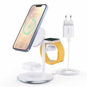 Belaidis įkroviklis Choetech T585-F 3in1 baltas 15W (iPhone / Apple Watch / Airpods)