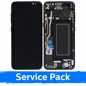 LCD Ekranas Samsung G950 S8 su rėmeliu Midnight Black (Service Pack)