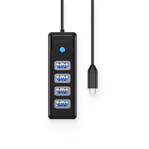 Хаб USB-C Orico PW4U-C3 (4xUSB) чёрный