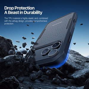 Dėklas Dux Ducis Shld Apple iPhone 17 Pro Max juodas (Triangle Pattern)