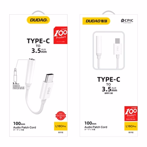 Dudao audio adapter headphone adapter from USB Type C to mini jack 3.5 mm white (L16CPro white)