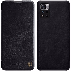 Nillkin Qin dėklas Xiaomi Redmi Note 11 Pro+ (Kinija) / Redmi Note 11 Pro (Kinija) / Mi11i HyperCharge kameros apsauga dėklas atverčiamas dėklas juodas