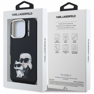 Karl Lagerfeld IML Aquarelle Karl & Choupette & Logo deklas iPhone 16 Pro Max - juodas
