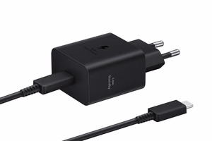 Sieninis įkroviklis Samsung EP-T4511XBEGEU 45W su USB-C į USB-C kabeliu 1.8 m, juodas