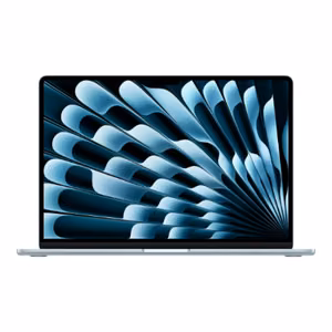 Apple MDVT4ZE/A – MacBook Air 15 col., M5, 10 branduolių CPU / 10 branduolių GPU, 16 GB / 1 TB SSD, tarptautinė anglų klaviatūra, dangaus mėlyna