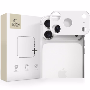 Tech-Protect Camalloy Fit+ kameros apsauga, skirta iPhone 17 Pro Max – sidabrinė