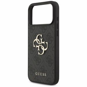 Dėklas Guess PU 4G Metal Logo Apple iPhone 17 Pro Max pilkas